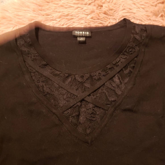 Torrid size 1 lace bib chest detail sweater - Picture 2 of 5